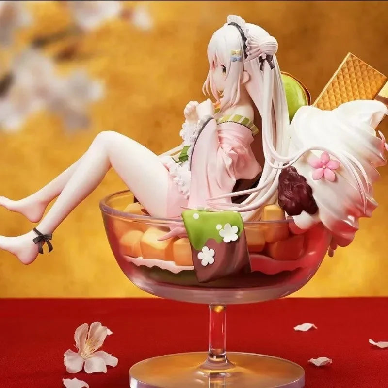 Shiratama Komame Anime Figure Ice Cream Wine Glass Shape Kimono Ver Model PVC Statue Collectibles Desktop Decoration Gift