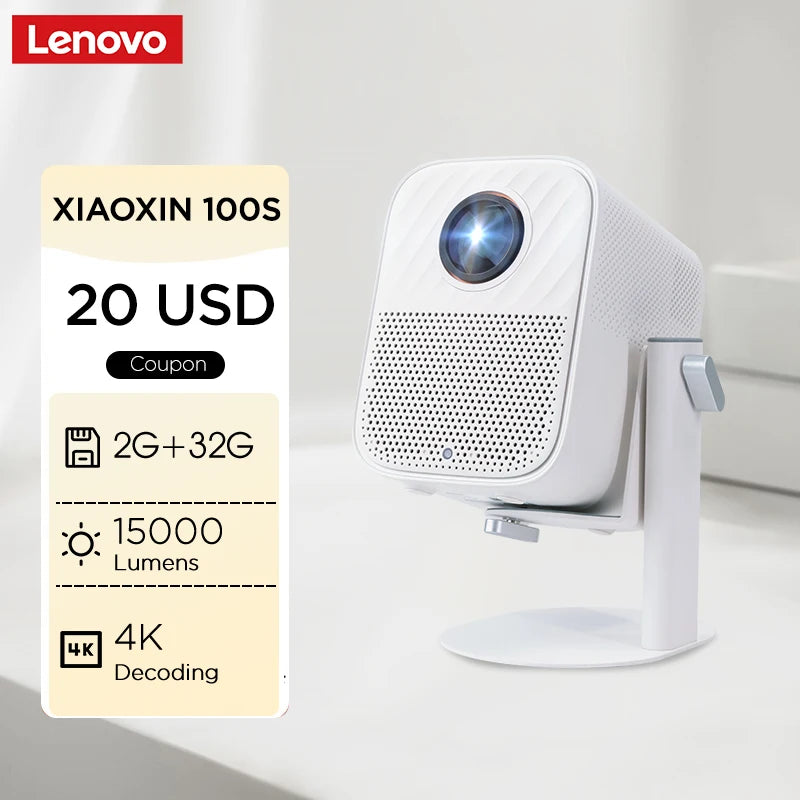 Lenovo Full HD 1080P tragbarer WIFI-Android-Heimprojektor Xiaoxin 100S 2 + 32G großer Speicher 6D Keystone LCD-Filmprojektor