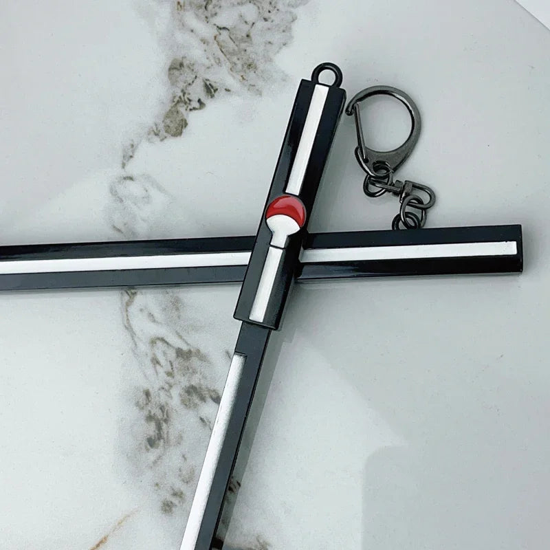 22 см (8,66 инча) аниме периферни устройства Учиха Саске миниатюрен Кусанаги но Цуруги цинкова сплав метални модели играчки за занаяти меч с калъф