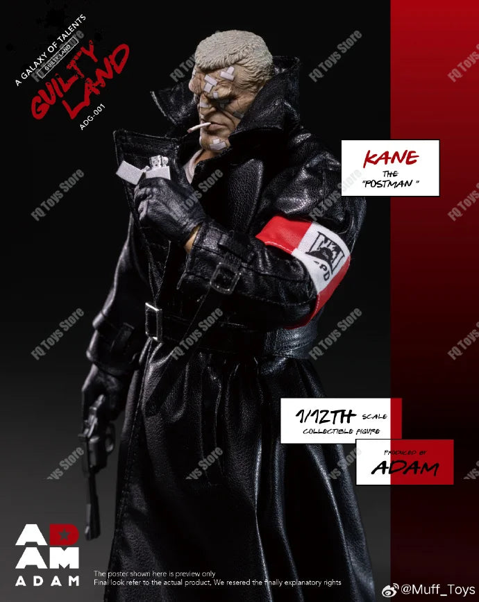 In Stock MUFF ADAM ADG-001 1/12 Scale Men  City of Evil Postman Kane Full Set 6Inch Action Figure Model Toy Collection Gift