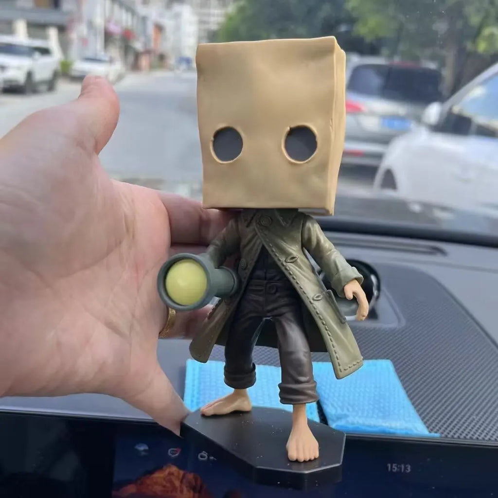 17CM Anime Gam Little Nightmares mono Figure Carton Headdress Horror Game Six Model Toy Doll Standing Position Aciton Figure PVC