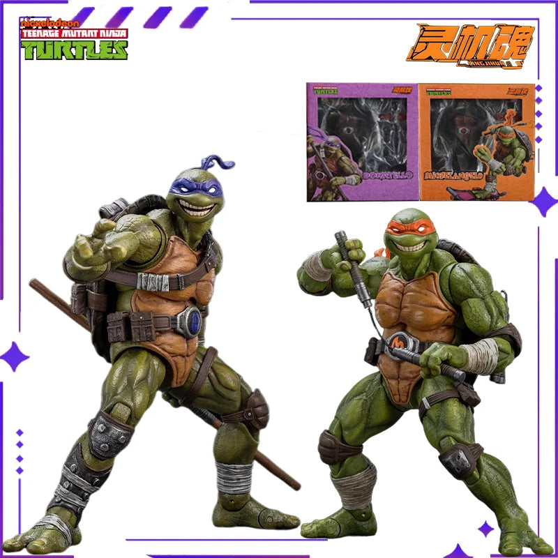 Lingjihun Original New Product Ninja Turtles Raphael Michelangelo Anime Finished Product Movable Doll Model Toy Handmade inStock