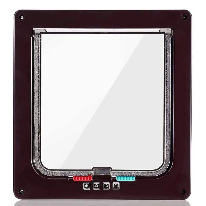 Klapptür für Hunde und Katzen mit 4-Wege-Sicherheitsschloss, Klapptür für Hunde, Katzen, Kätzchen, ABS-Kunststoff, kleines Haustier-Tor, Tür-Set, Katzen- und Hundeklappen