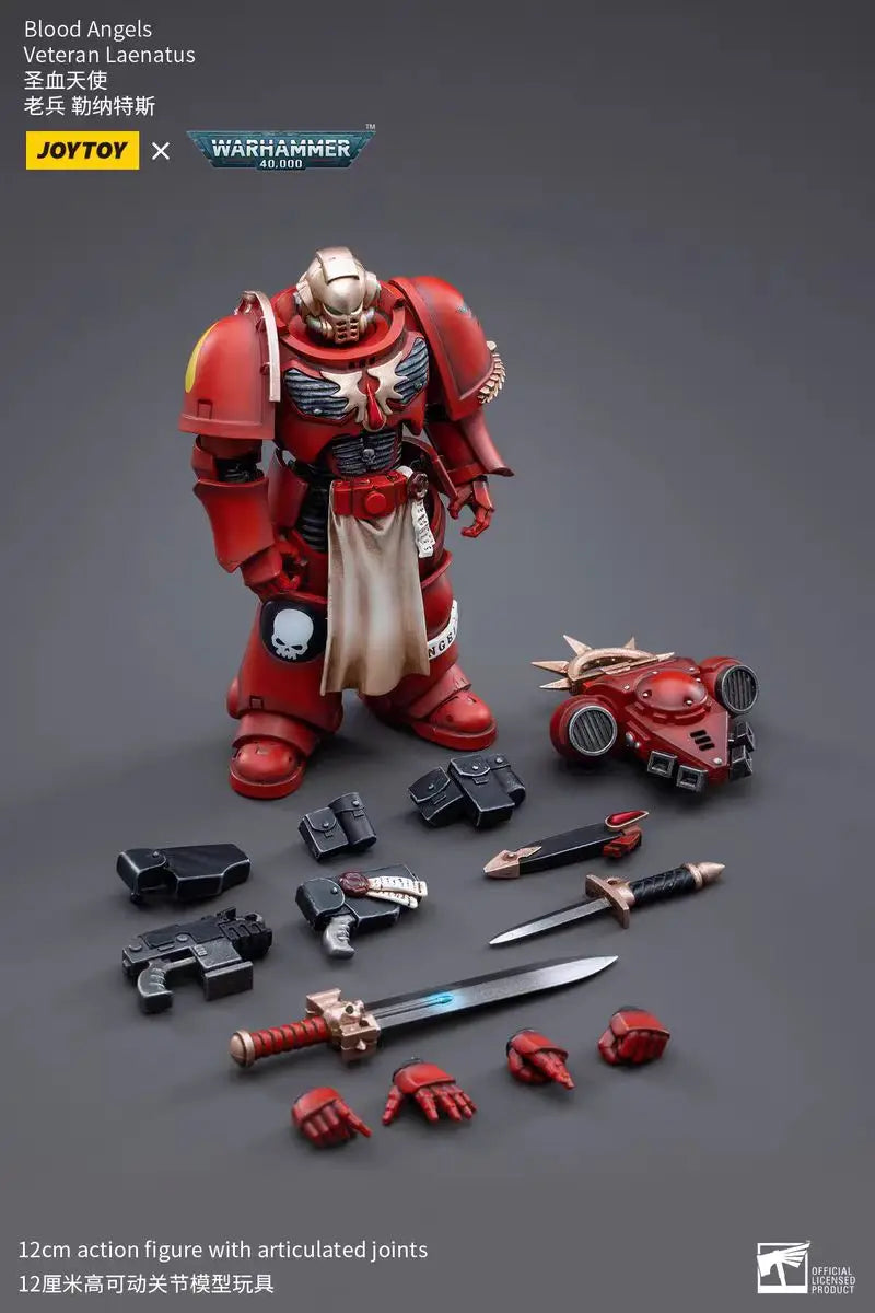 【In Stock】JOYTOY Warhammer 40K Blood Angels Veteran Vigna Salus Alberigo Laenatus 4PCS 1/18 Action Figure Toy Model