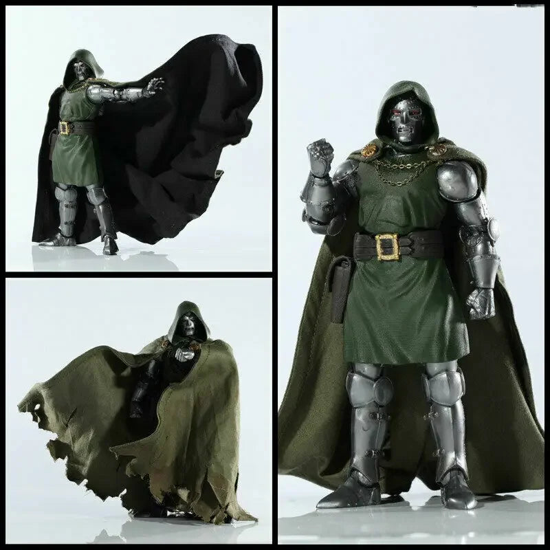【only cape】DIY1/12th  Black Green Cloak For 6" Doll ((No Figure)