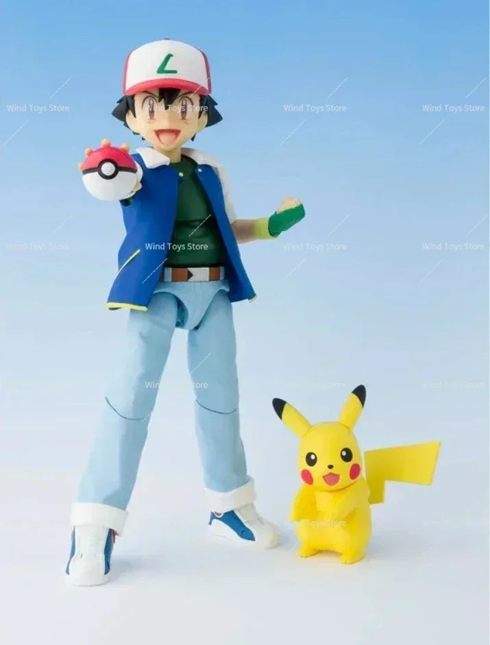 100% Original Bandai SH Figuarts SHF Ash Ketchum in Stock Anime Action Collection Figures Model Toys Figura Pvc Gifts