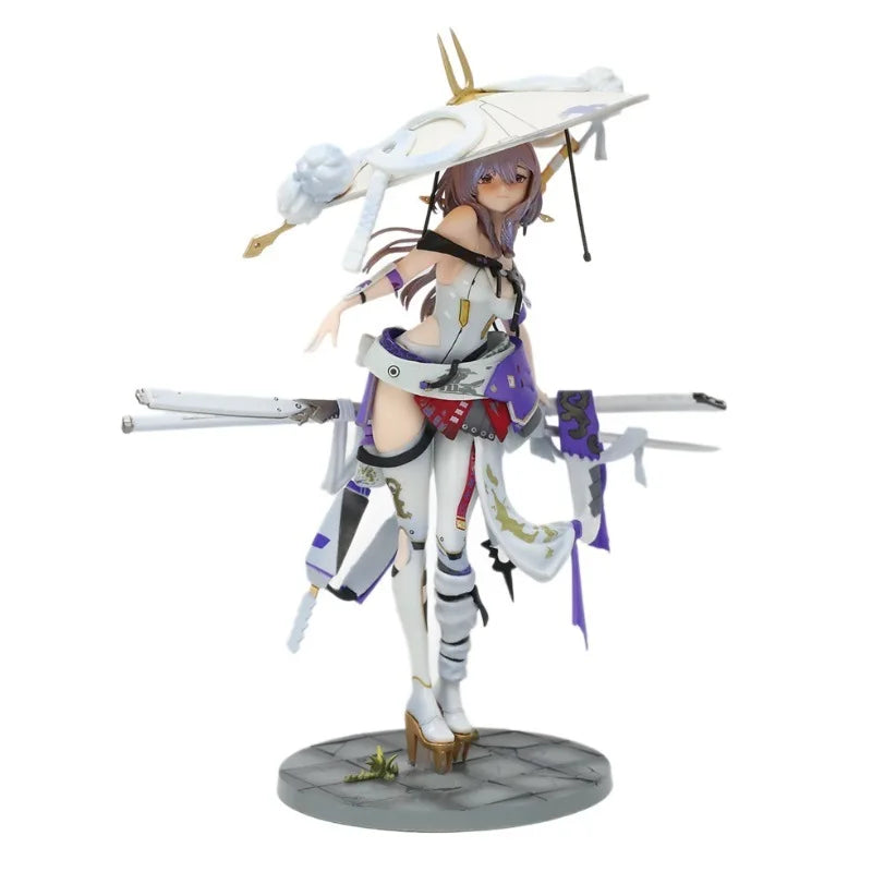 New Anime Samurai Girl Action Figure Collectible Model With Horned Hat Sword Desktop Ornament Gift For Anime Fans Otaku Toy