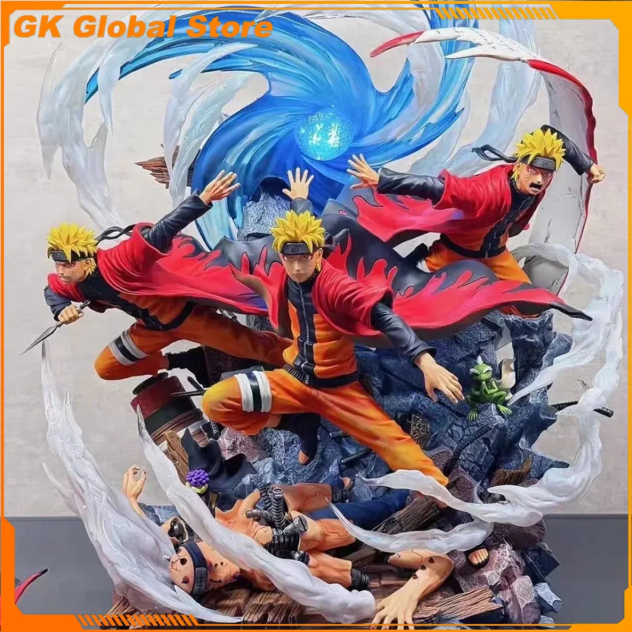 30 см Наруто Аниме Фигурка Узумаки Наруто Периферна Сцена Светеща Статуя Модел Настолна Декорация Колекция Орнаменти Подарък за Рожден Ден Играчки