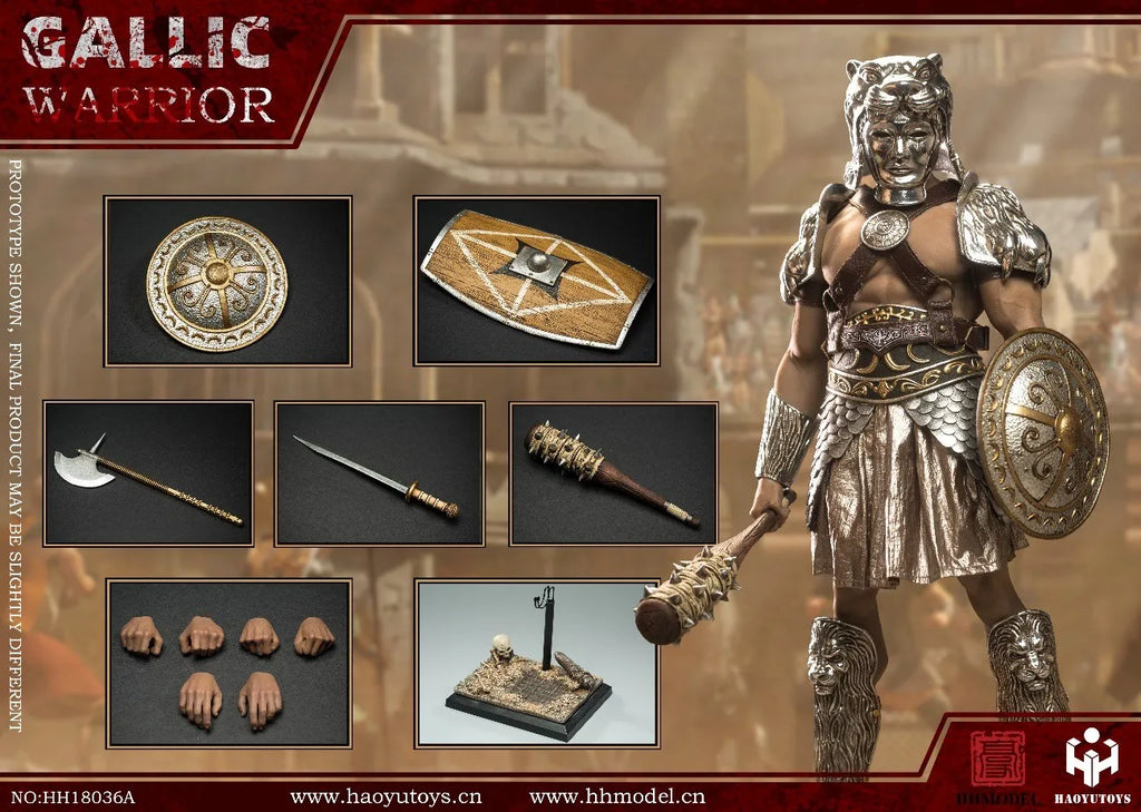 【In Stock】HHMODEL HAOYUTOYS HH18036 A B Army Hunting Ground Fighter Gaul Warrior Silver Ver Gold Ver 1/6 Action Figure