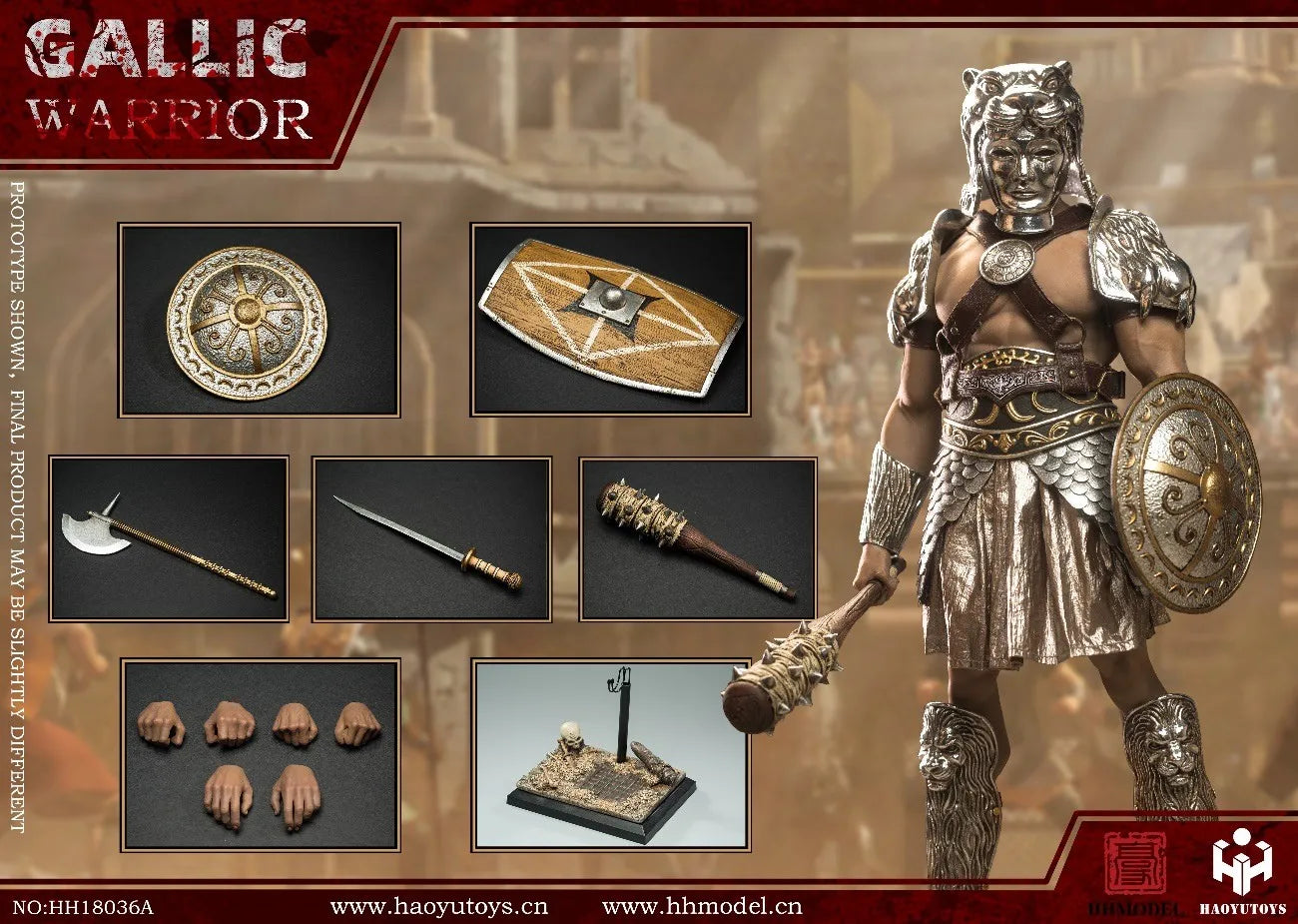 【In Stock】HHMODEL HAOYUTOYS HH18036 A B Army Hunting Ground Fighter Gaul Warrior Silver Ver Gold Ver 1/6 Action Figure