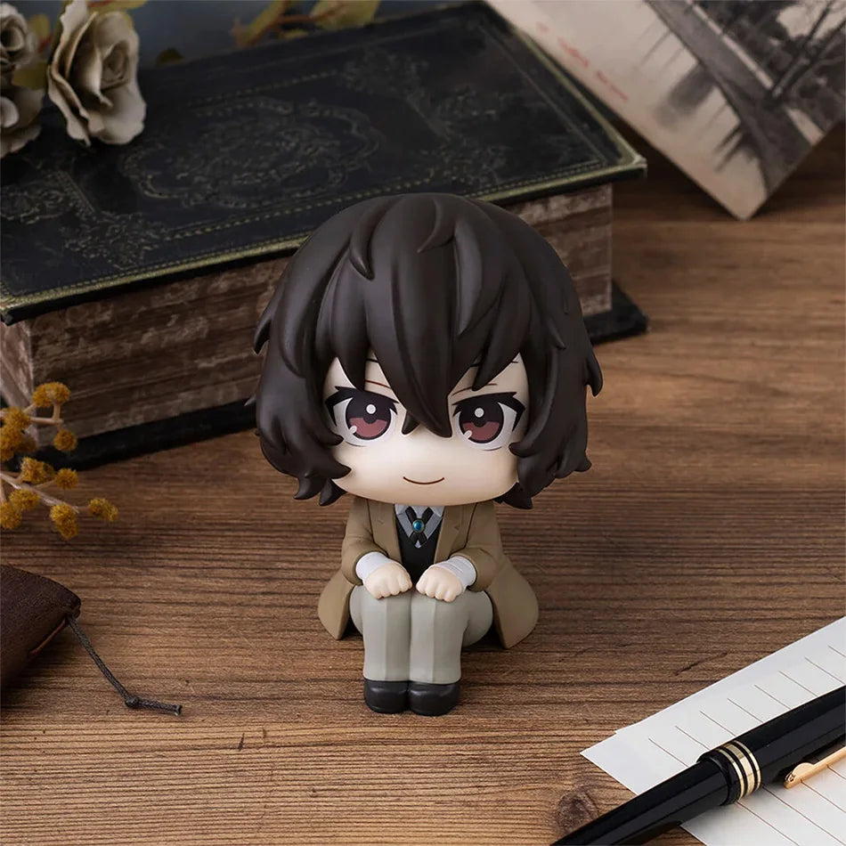 New 10cm Bungou Stray Dogs Anime Figure Look Up Nakajima Atsushi Action Figure Q Version Dazai Osamu Figurine PVC Collection Toy