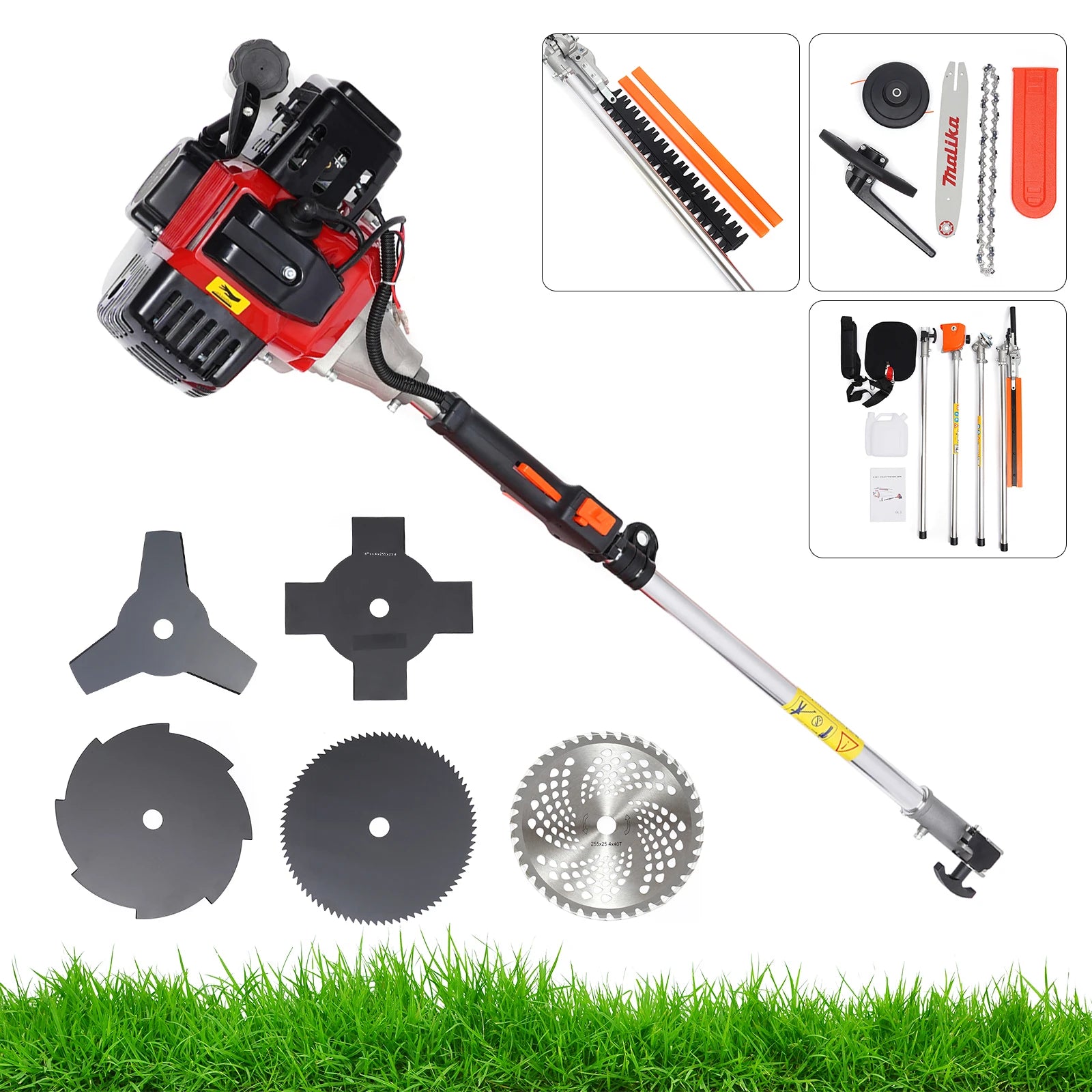 Trimmer Brush Cutter 52cc 2 Stroke Grass Wacker Weed Eater Lawn Mower Gas Power