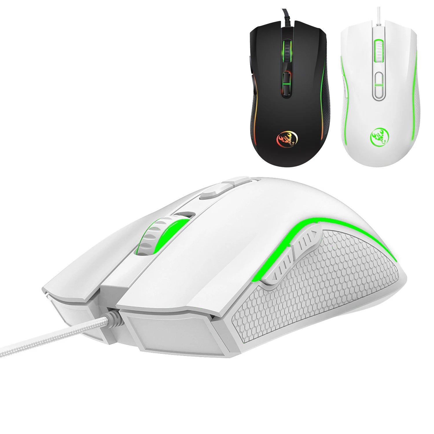 Популярен избор HXSJ A869 оптична ергономична RGB ABS геймърска мишка с 4 нива на регулиране на резолюцията за лаптоп и компютър