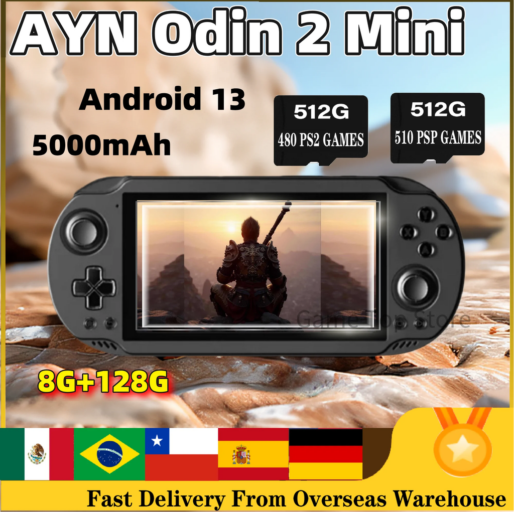 AYN Odin 2 Mini Handheld mini LED 5 Inch Touch Screen 5000mAh Android13 8G+128G Open Source Graduation Mobile Retro Game Console