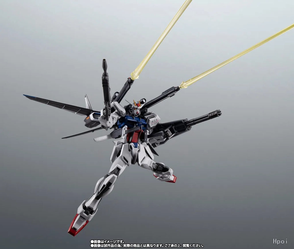BANDAI Original ROBOT SPIRITS ＜SIDE MS＞GAT-X105 STRIKE GUNDAM＋I.W.S.P. Ver. A.N.I.M.E.Mech Product Figure Toy for Boy Gift
