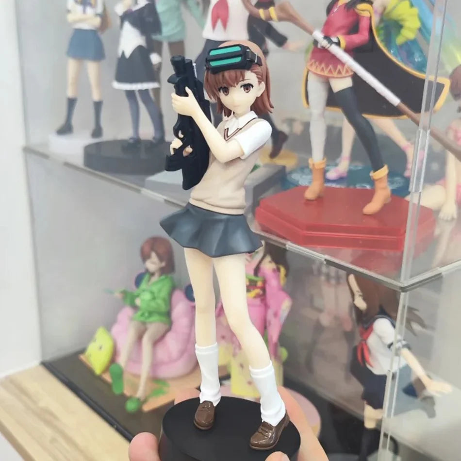 17см Аниме A Certain Magical Index Misaka Mikoto Railgun Girl Аниме фигурка PVC екшън фигурки модел аниме карикатура модел играчка кукла