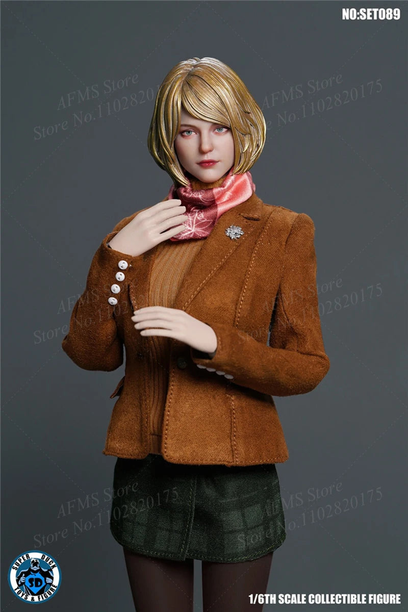 SUPER DUCK SET089 1/6 Women Soldier Ashley Graham Head Carving Clothes Set  4 Dolls Fit 12Inch Action Figure Body