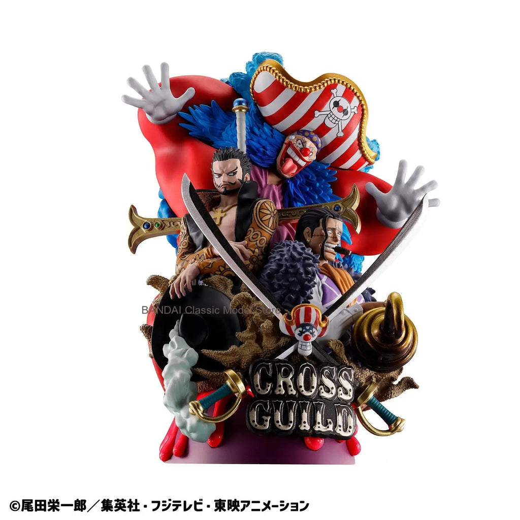 MegaHouse Original DX LOGBOX ONE PIECE Re Birth 03 Anime Figure Buggy Sir Crocodile Dracule Mihawk Action Figure Toys Kids Gifts