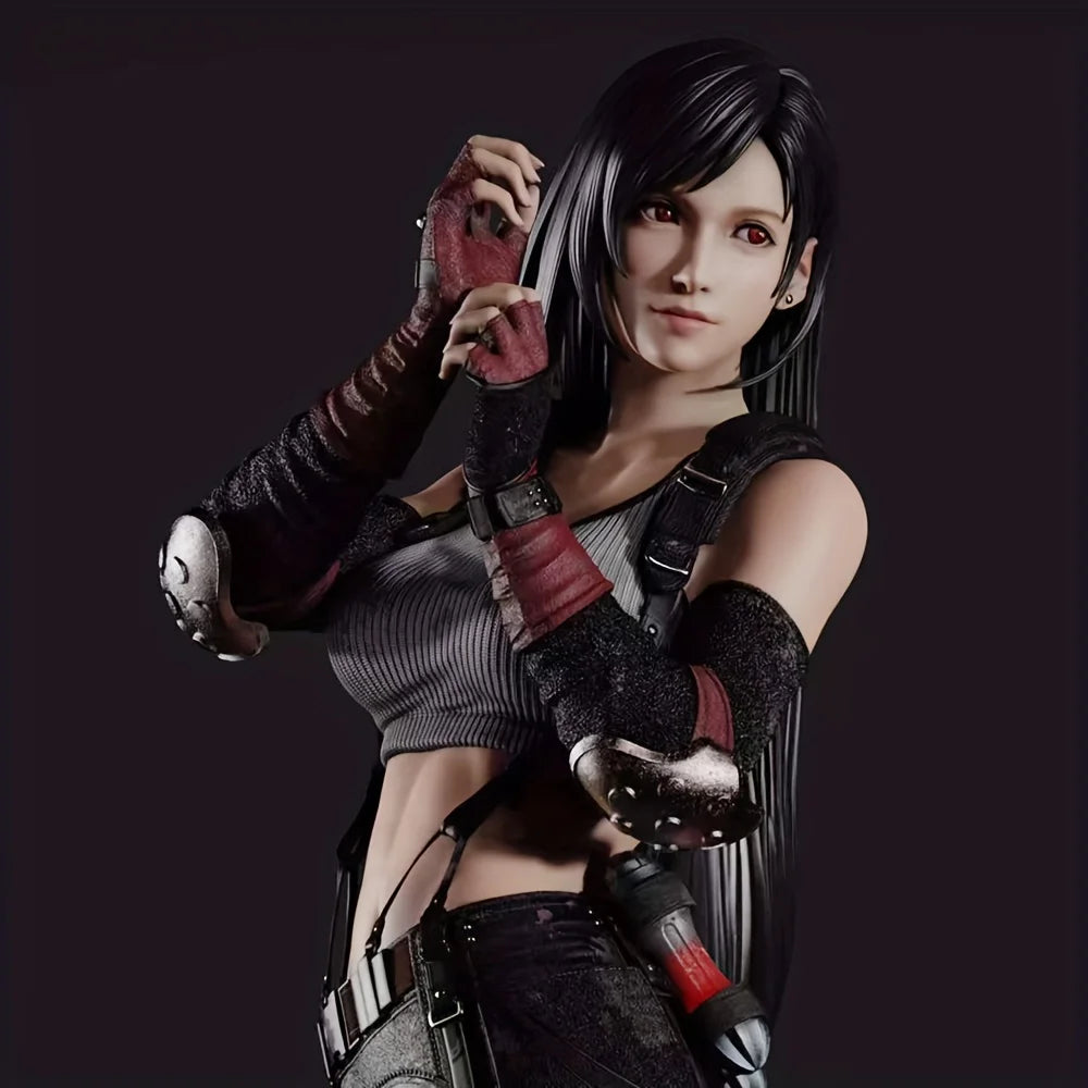 ff7 Tifa Tifa Female Fighter Anime Statue Figure Ornaments Small Gifts Room Decorations Christmas Gifts