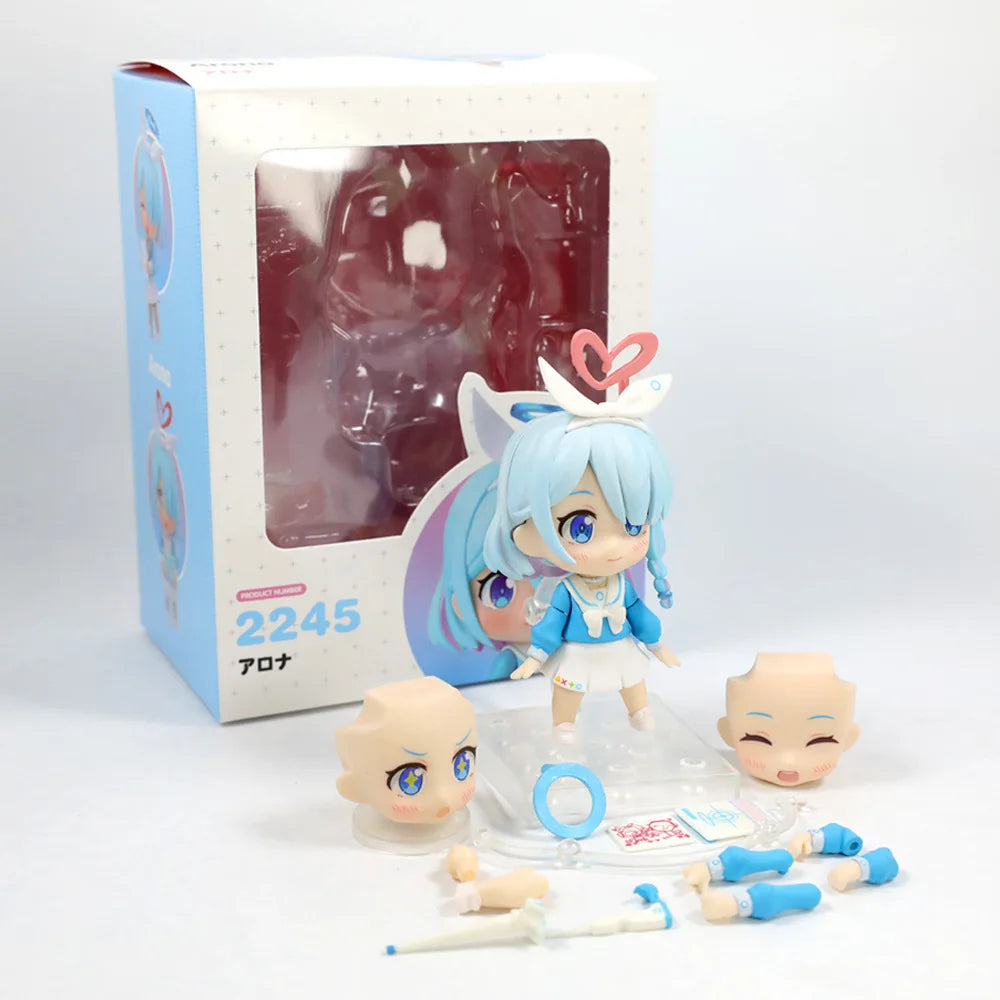 10cm Blue Archive Figures Shimoe Koharu Figure A.R.O.N.A. Anime Figurine Q-Version Cute Girl Models Statue Collectible Toys Gift
