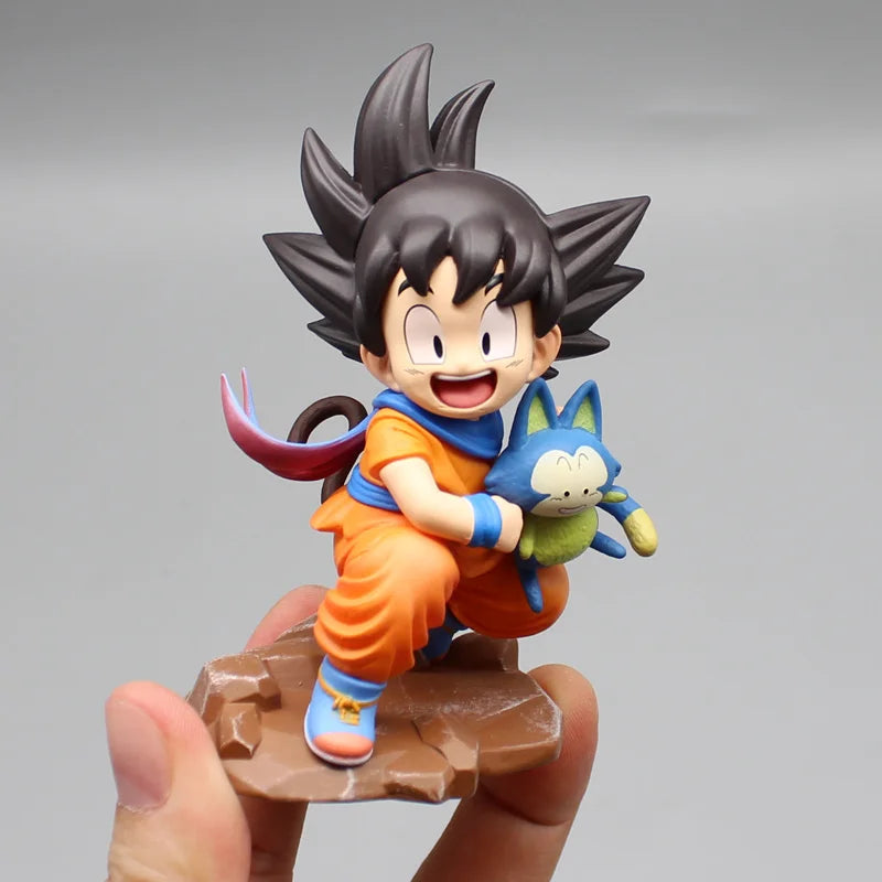 9 cm Dragon Ball Gk Kindheit Sohn Goku Anime Figuren Umarmung Poole Attendant Kawaii Modell Statue Desktop Dekoration Kinder Spielzeug Geschenk