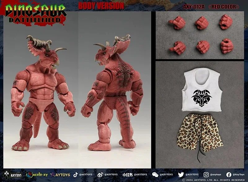 【In Stock】Original AXYTOYS AXY-011A AXY-012A AXY-013A AXY-014A Dinosaur Battlefield Horned Dinosaur 1/12 Action Figure Toy Model