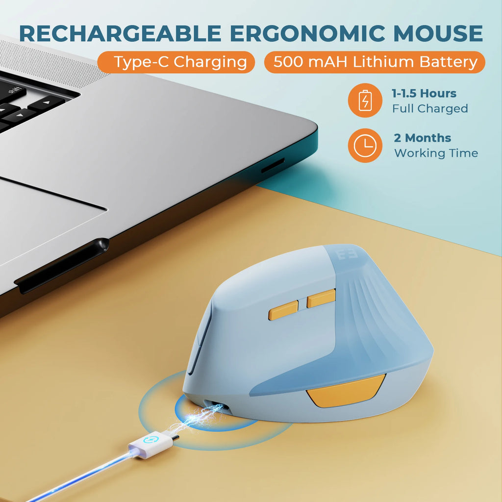SEENDA Vertikale Kabellose Maus Typ C, wiederaufladbar, ergonomisch, USB &amp; Typ C Mäuse für Laptop, Laptop, PC, MacBook, Windows, Android