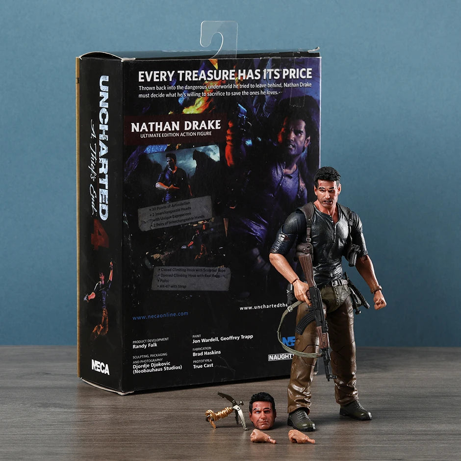 NECA Nathan Drake Uncharted 4 Action Figure Hand Made Toy Peripherals Collection Gift