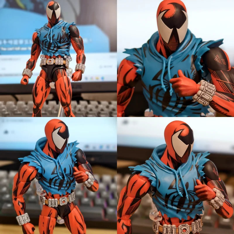 In Stock Original Bandai Shf Scarlet Spider Action Figure Spider Man Across The Spider Verse Articulated Collectible Model Toys