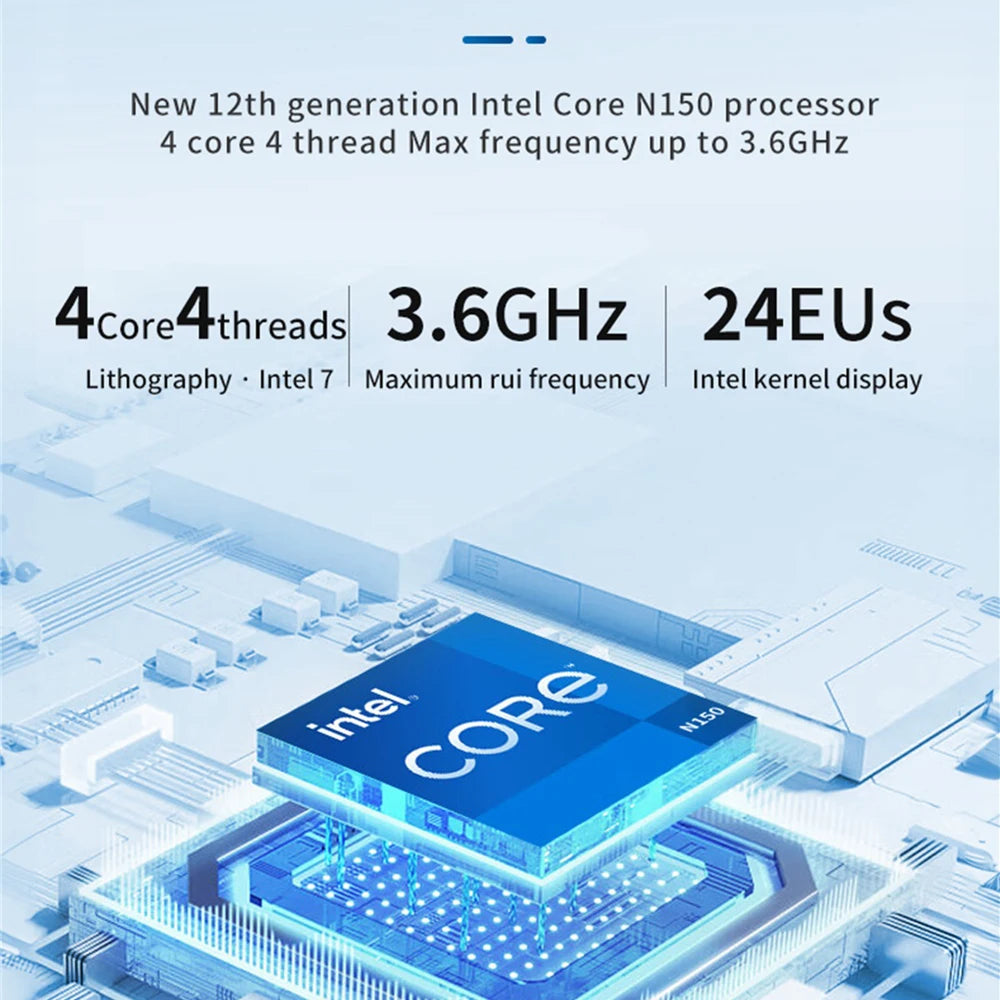 MLLSE G2 Pro Mini PC Intel Twin Lake N150 Processor LPDDR5 12GB RAM 512GB SSD WiFi 5 BT5.0 Win11 Mini Desktop Computer