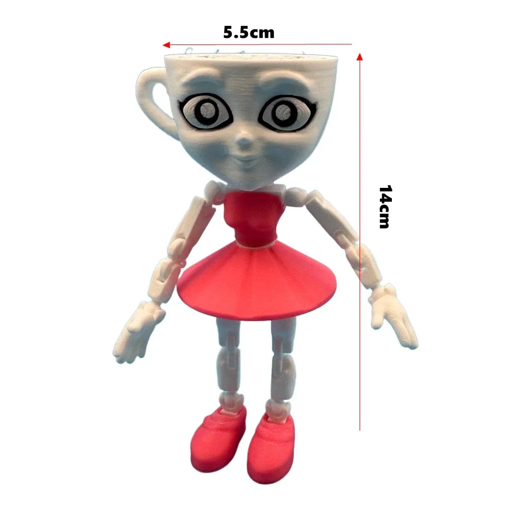 Tung Tung Tung Sahur Anime Figure Ballerina Cappuccino Action Figures Brainbot Tralalero Tralala Figurine Desk Model Ornament