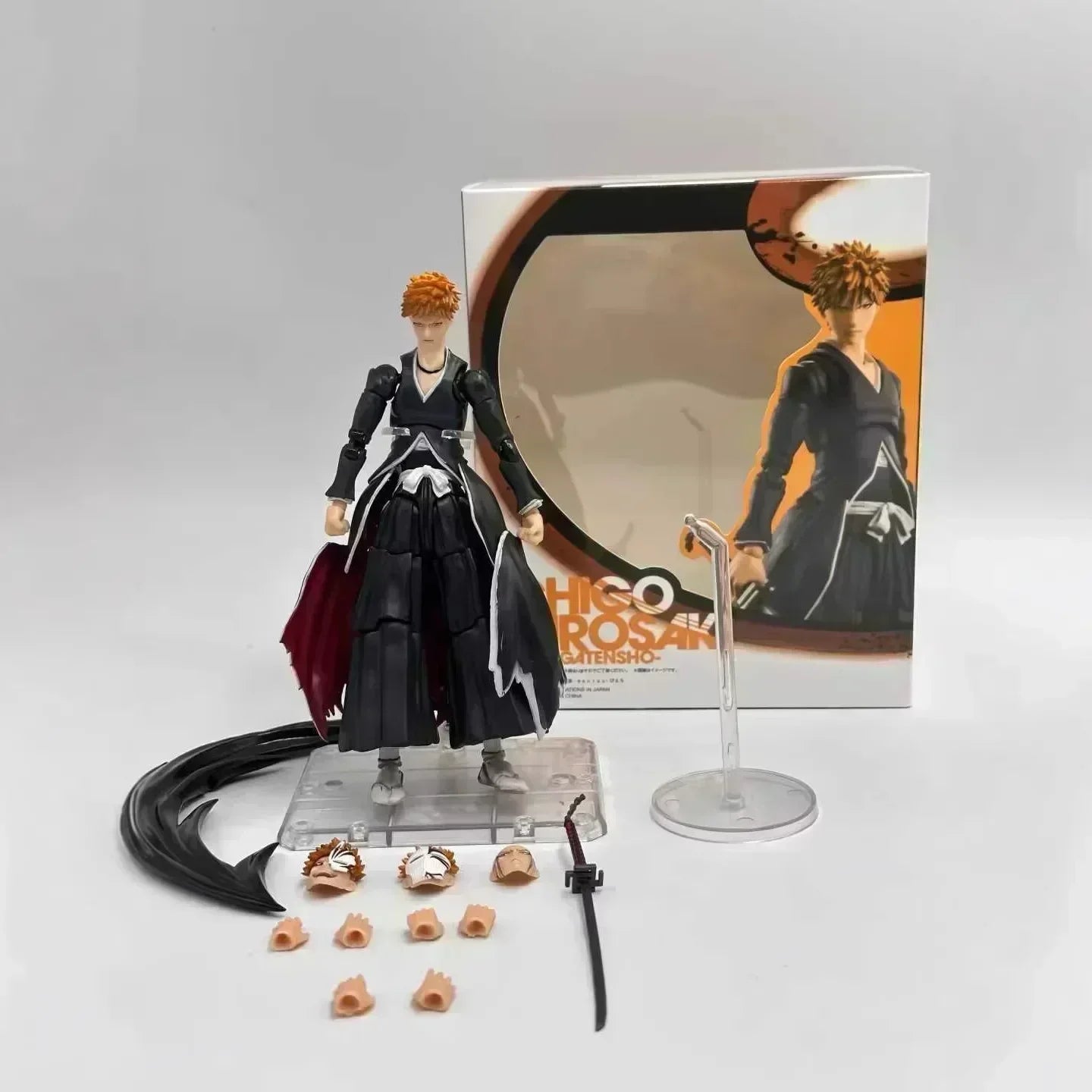NEW HOT IN stock BLEACH SHFiguart SHF Kurosaki Ichigo Getsugatensho PVC Action Figure Model Collection Doll Toys