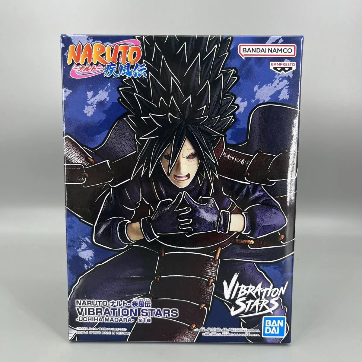 100% Bandai Official Genuine Banpresto VIBRATION STARS Naruto Uchiha Madara Figure Model Anime Statue Toys Gifts