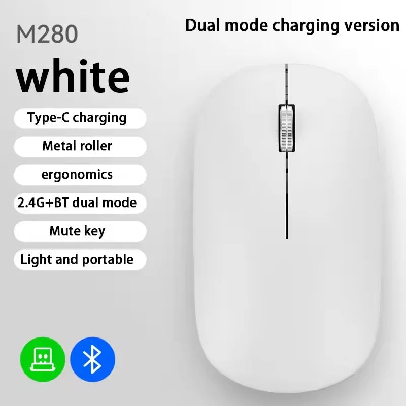 Drahtlose Maus Dual Modus 2,4 Ghz Bluetooth-Kompatibel Gaming Maus Ergonomische Wiederaufladbare Mäuse für PC/Laptop/Macbook