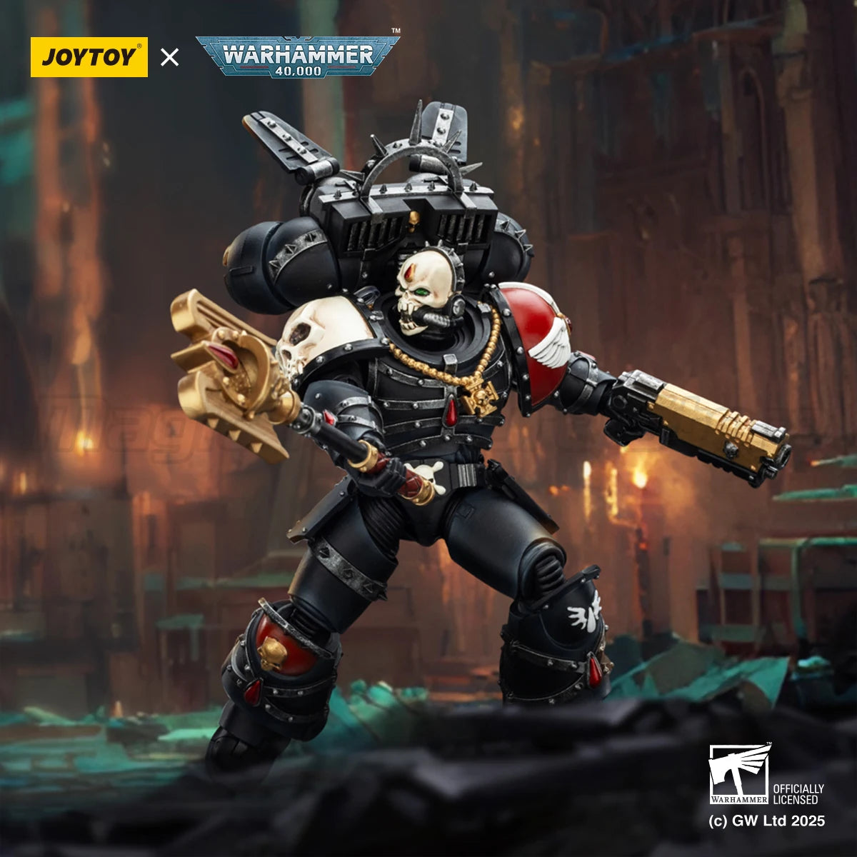 【MT】JOYTOY Warhammer 40K Blood Angels Lemartes with Jump Pack Blood Crozius and Absolver Bolt Pistol 1/18 Action
