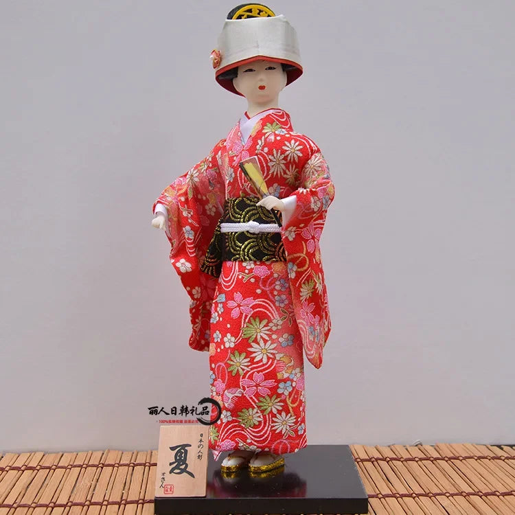 12inch Japanese Geisha Doll Statuette Sitting Figurine Japanese Kimono Kokeshi Kabuki Geisha Handicraft Ornament Birthday Gift