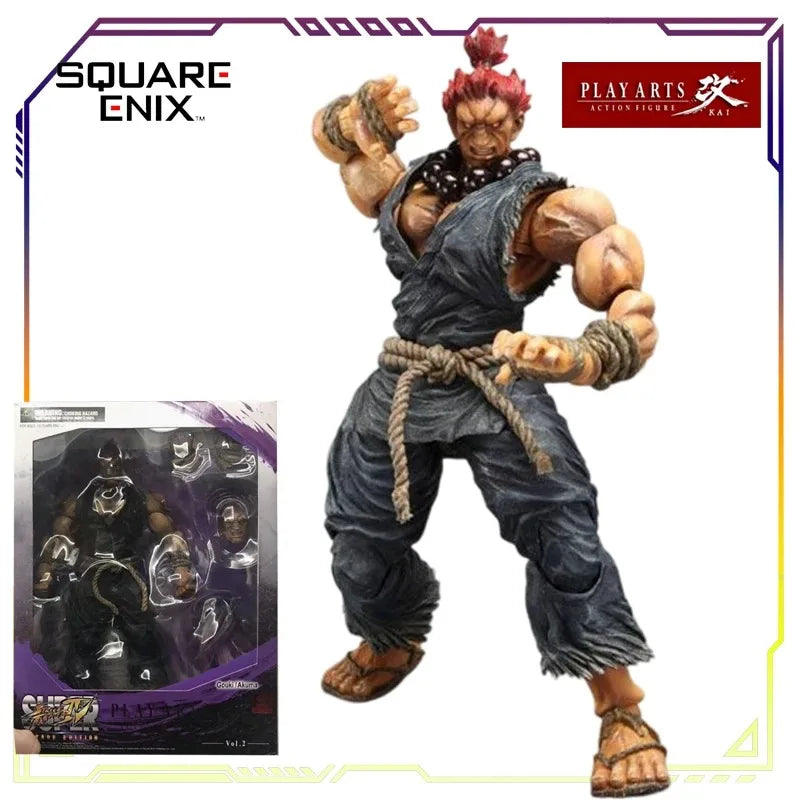 SquareEnix Play Arts Kai Street Fighter Series Action Figures - Akuma Chun-Li Cammy Ryu - Articulated Collectible Anime Figures