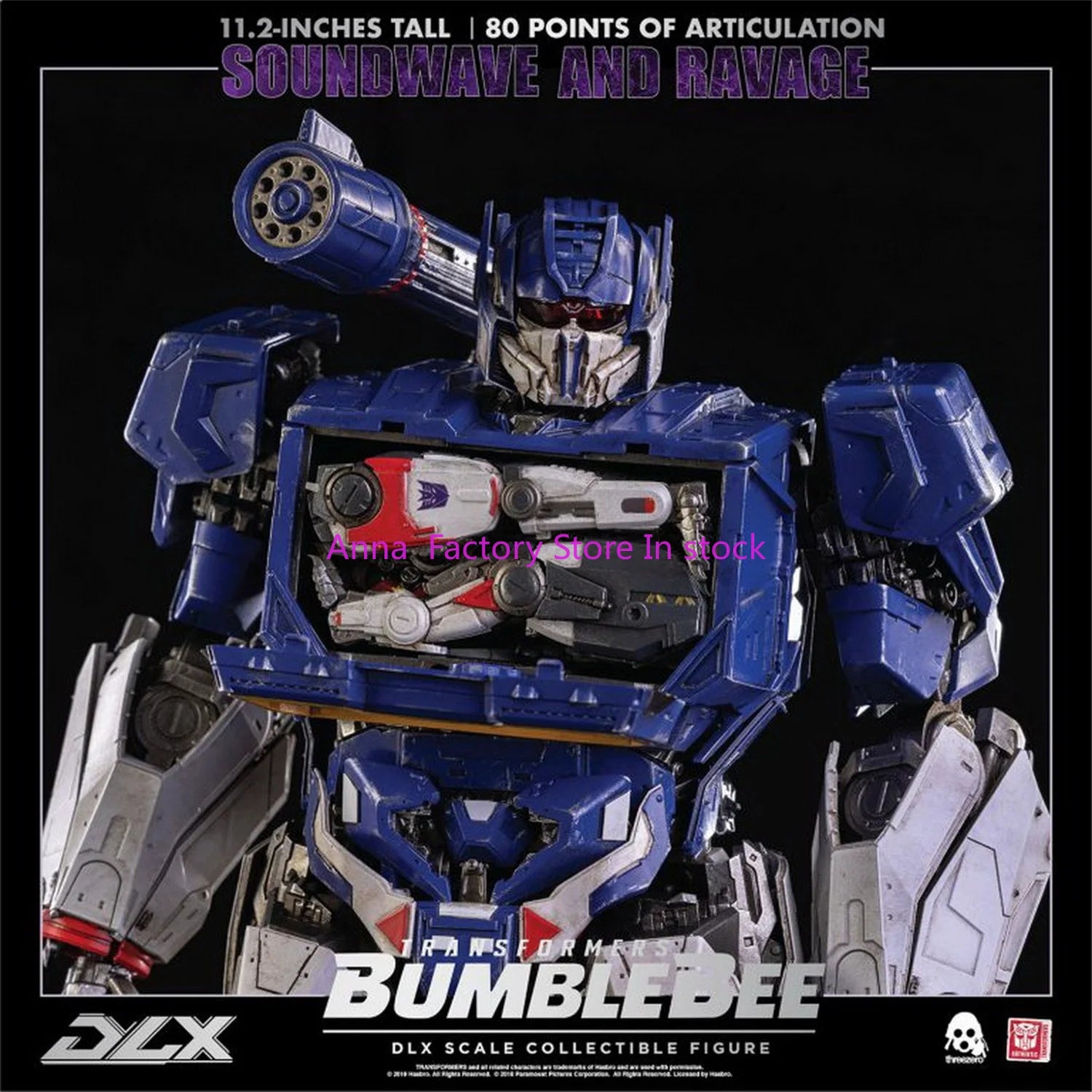 In Stock High Quality ThreeZero Transformation DLX Soundwave 80 Articulated Action Figure with Box 3A G1 MDLX