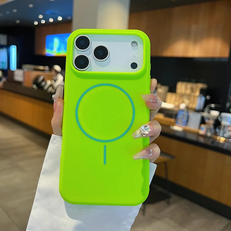 For Magsafe Magnetic Wireless Charging Luxury Solid Color Liquid Silicone Phone Case For iPhone 17 Pro Max Air Bumper Back Cover