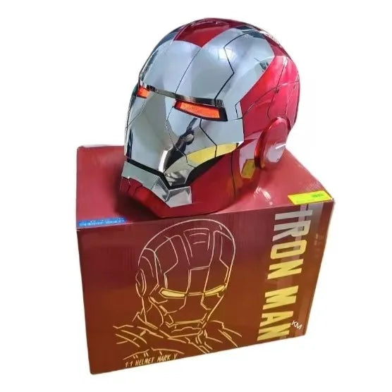 New Iron Man Helmet Black Gold Black Silver Electric Helmet Voice Controlled Voice Machine Helmet Movable Mask Trendy Collection