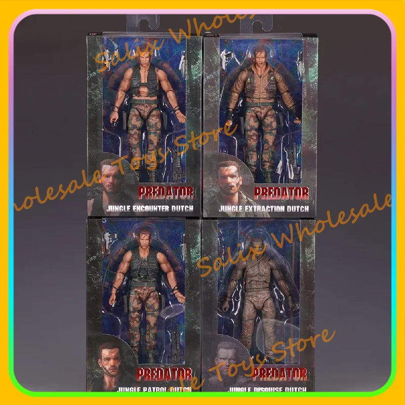 In Stock NECA Predator 30th Anniversary Jungle Encounter Dutch Extraction Dutch Patrol Dutch Disguise Dutch Ko Action Figures