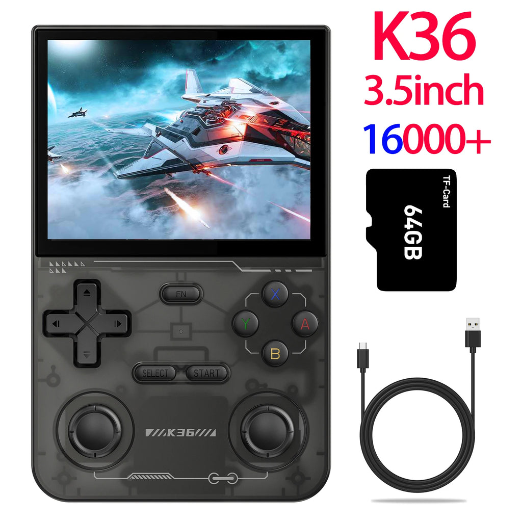 R36MAX Игрална конзола 64GB 128GB 18000+ ИГРИ Linux система 4.0-инчов K36 срещу R36S 3.5-инчов джобен видео плейър. Не е необходимо изтегляне.