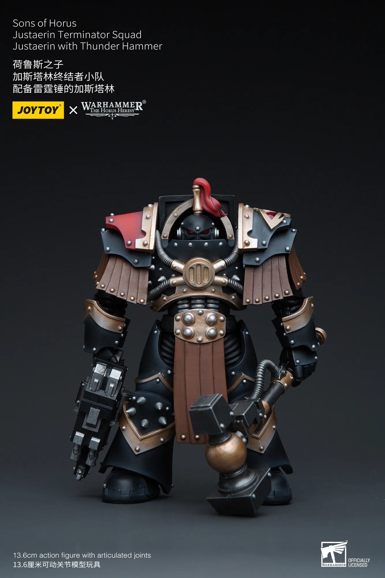JOYTOY Warhammer 1/18 Actionfiguren Sons of Horus Justaerin Terminator Squad Justaerin mit Donnerhammer Geschenkidee für Jungen