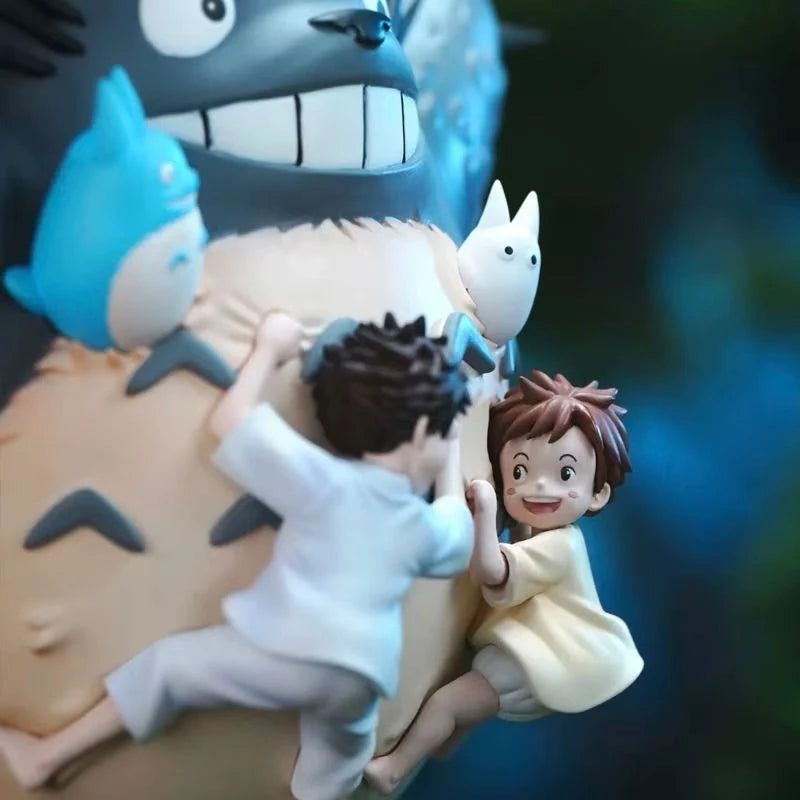 Bandai 19Cm Hayao Miyazaki Animel Peripheral Desktop Ornaments Two-dimensional Statue Model Cute Totoro Healing GK Figure Gift