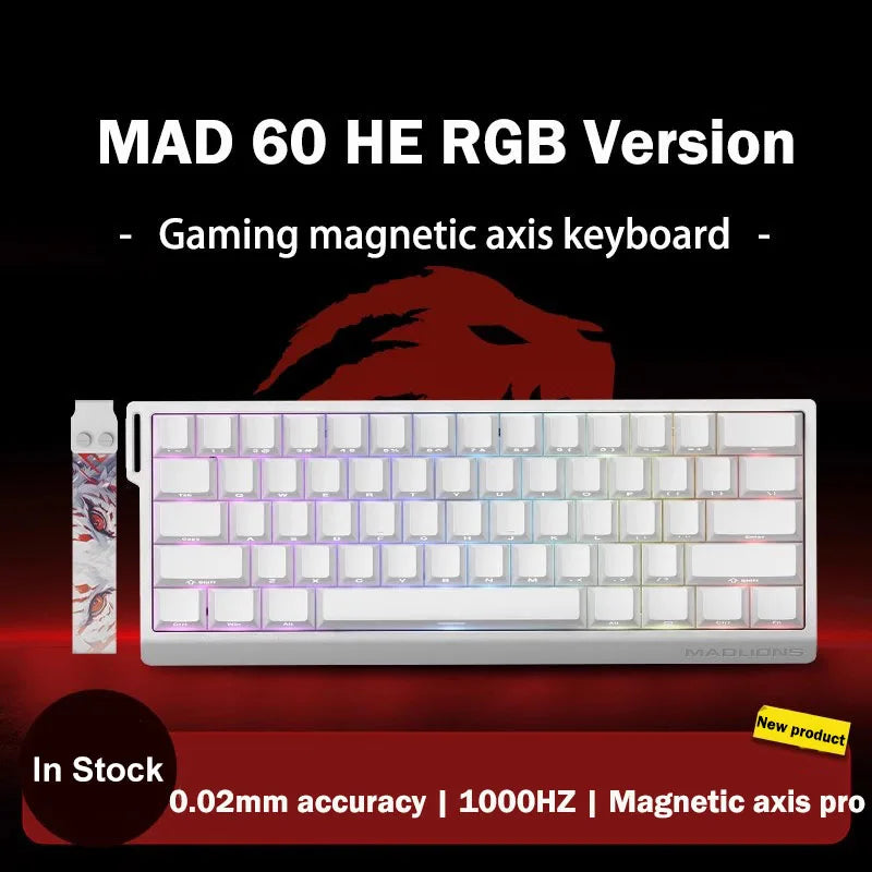 MADLIONS MAD 60/68HE Gaming-Tastatur mit magnetischem Schalter, kabelgebunden, Key Web Drive, benutzerdefiniertes 8K 61/68 Return RT, einstellbarer Tastenanschlag, Hot Swap