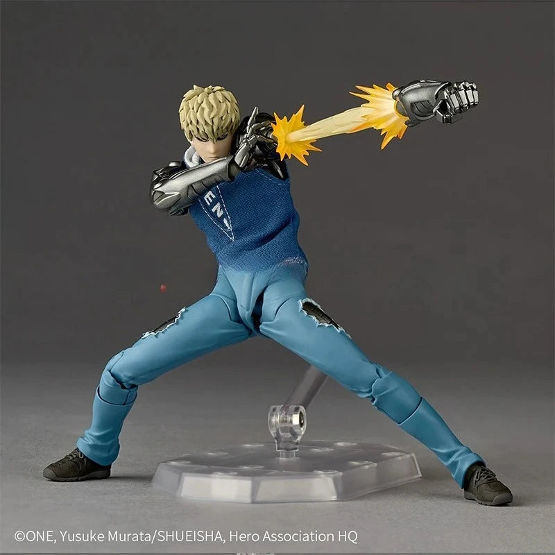 Original Kaiyodo Revoltech Amazing Yamaguchi One Punch Man Genos Anime Action Collection Figures Model Toys Saitama