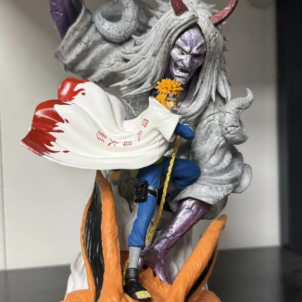 25cm Anime NARUTO Namikaze Minato Combat form Action Figure PVC Model Statue Toys Doll Desk Decor Collectible Gifts boxed