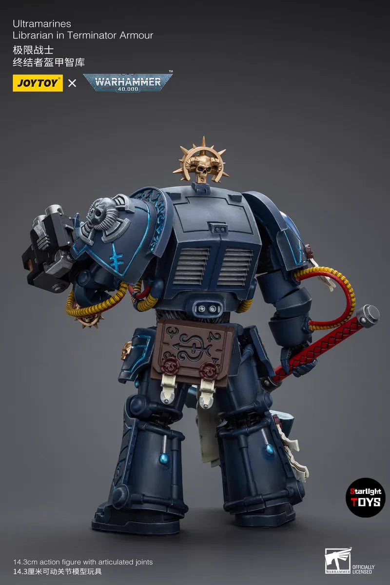 JOYTOY 1/18 Action Figure Warhammer 40K Ultramarines Librarian in Terminator Armour Toys Model Gifts Collection Ornaments