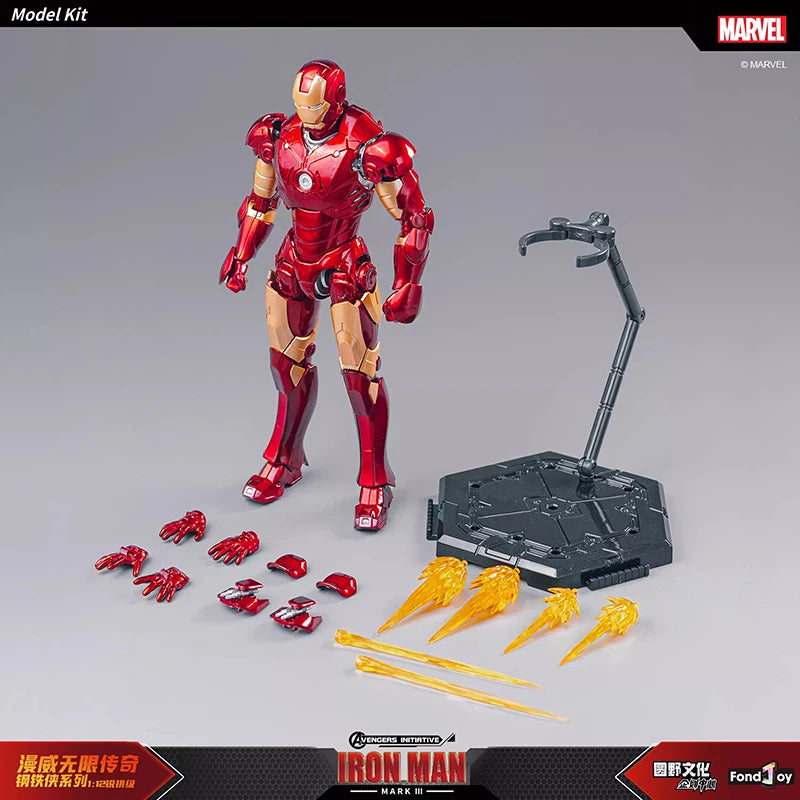 Fondjoy Ironman Iron Man MK5 Joints Moveable Action Figures Toys 15cm ABS Material 1/12 Scale Boy Birthday Gifts Hoilday Gifts