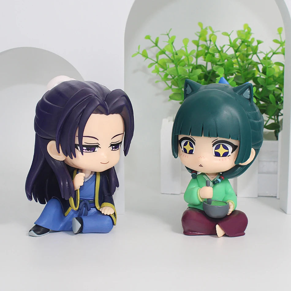 Q Version The Apothecary Diaries Maomao Jinshi Mini Figure Anime Periphery Sitting Toy Desktop Car Ornaments Model Toy Doll Gift